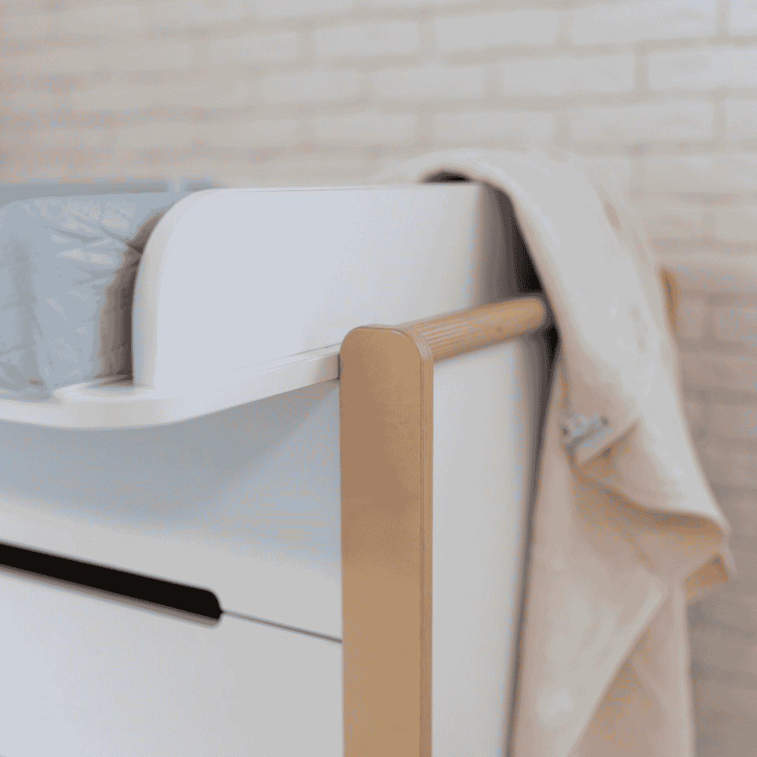 Dětská komoda Markito Gekko Kids, 90x53x86cm, Bílá / Přírodní Buk